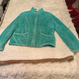 Place Women's Aqua Teddy Jacket
